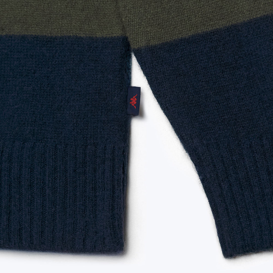 Pull en laine multicolore bleu pour homme, coupe classique main