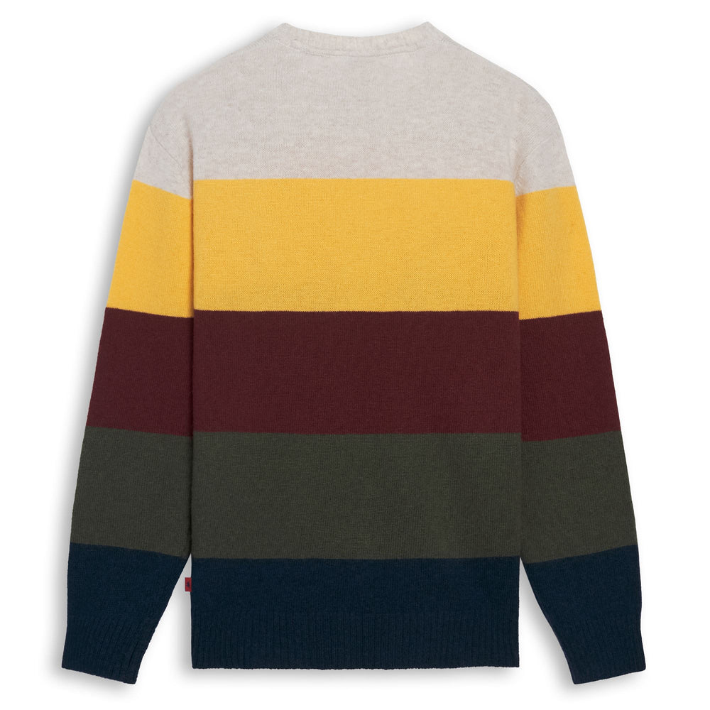 Pull en laine multicolore bleu pour homme, coupe classique 02