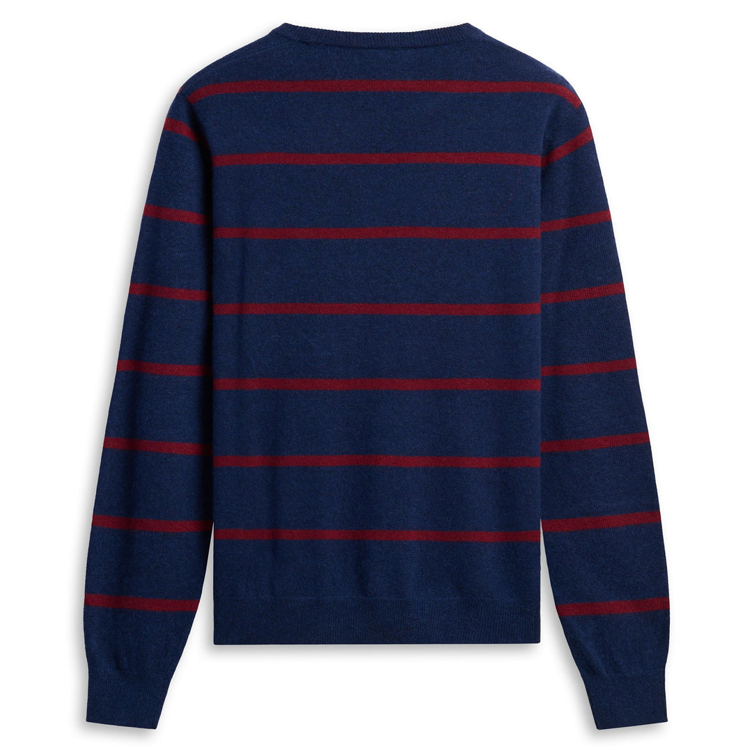 Maglione da uomo in maglia Blue Iris con vestibilità slim e motivo a righe main