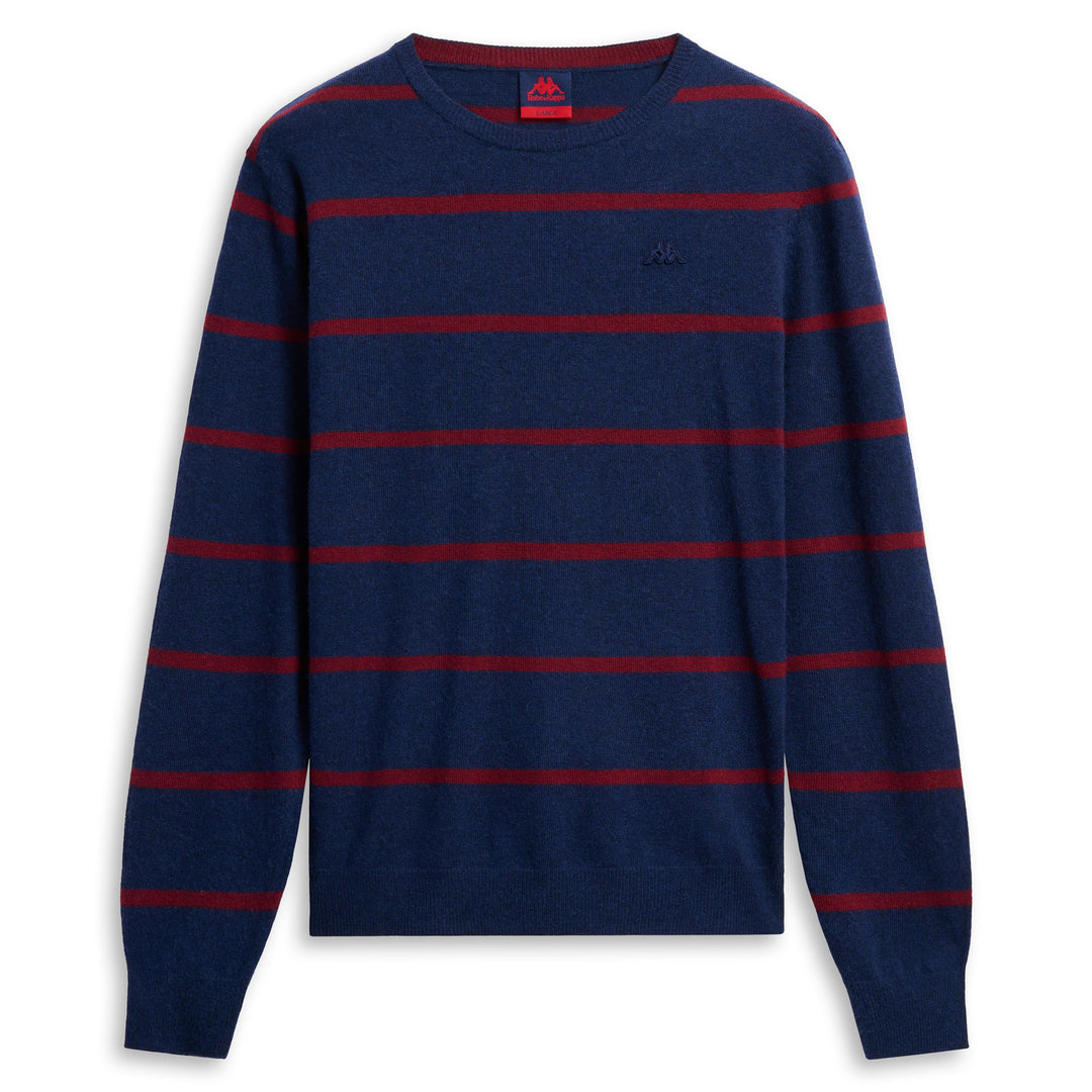 Maglione da uomo in maglia Blue Iris con vestibilità slim e motivo a righe main