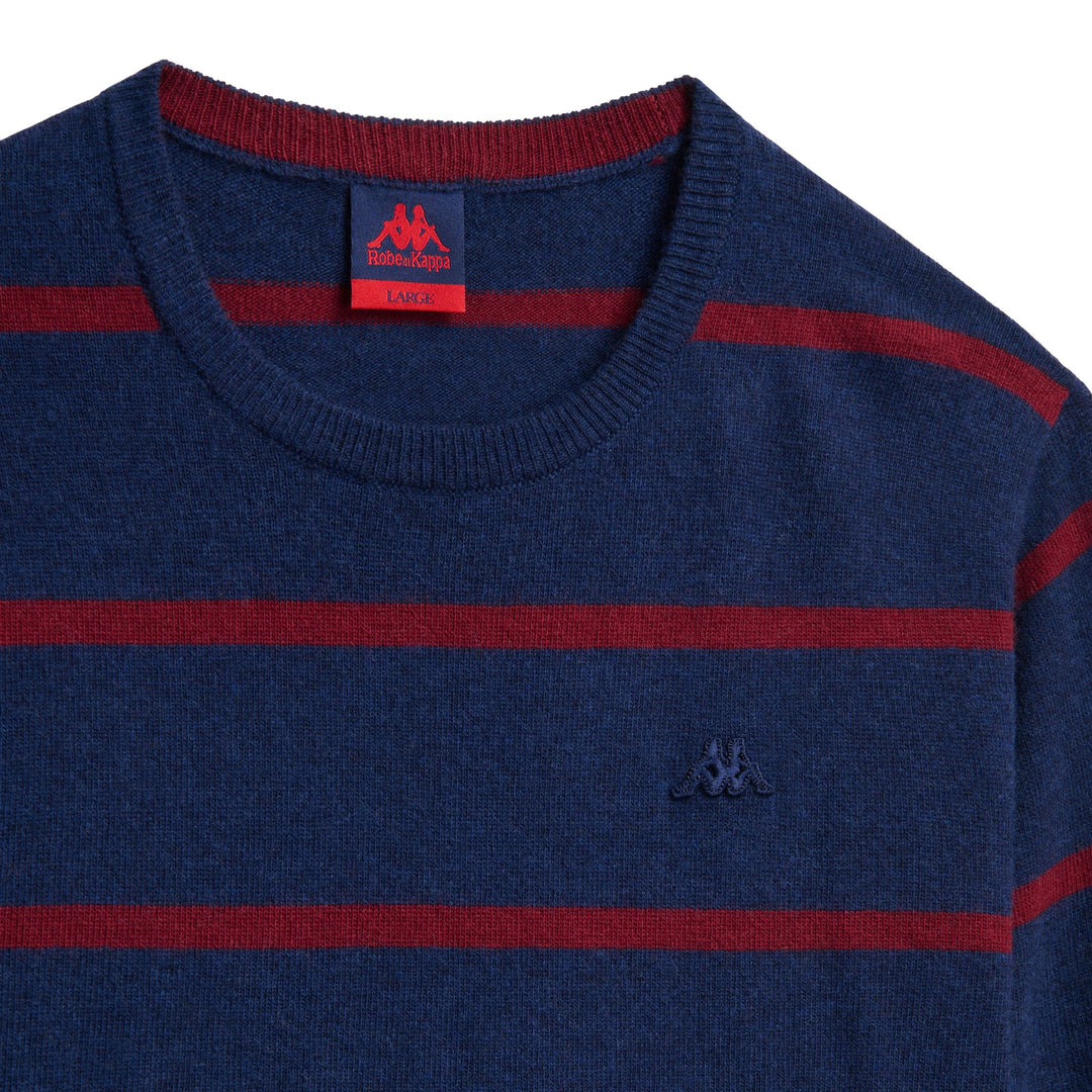 Maglione da uomo in maglia Blue Iris con vestibilità slim e motivo a righe main