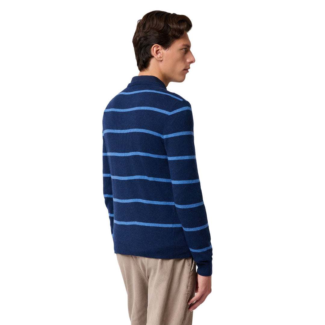 Blue royal Men's Slim Fit Striped Knit Pullover main