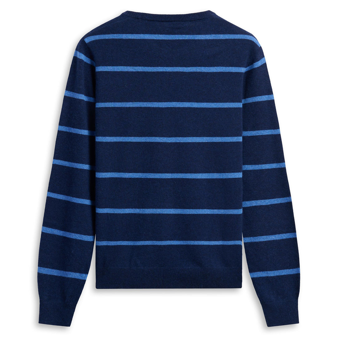 Jersey de punto a rayas de corte entallado para hombre de color azul real main