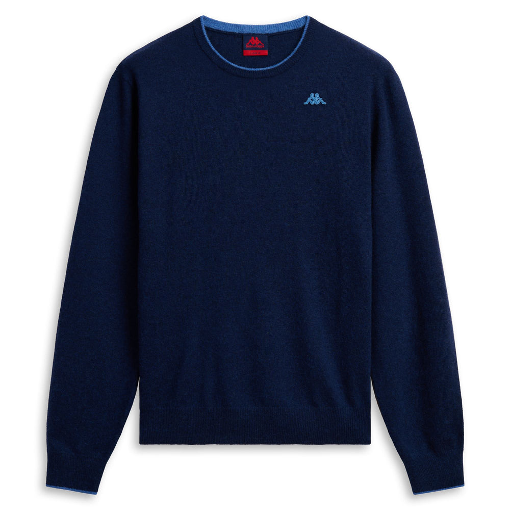 Royal blue Men's Slim Fit Knit Pullover with Stripes 02