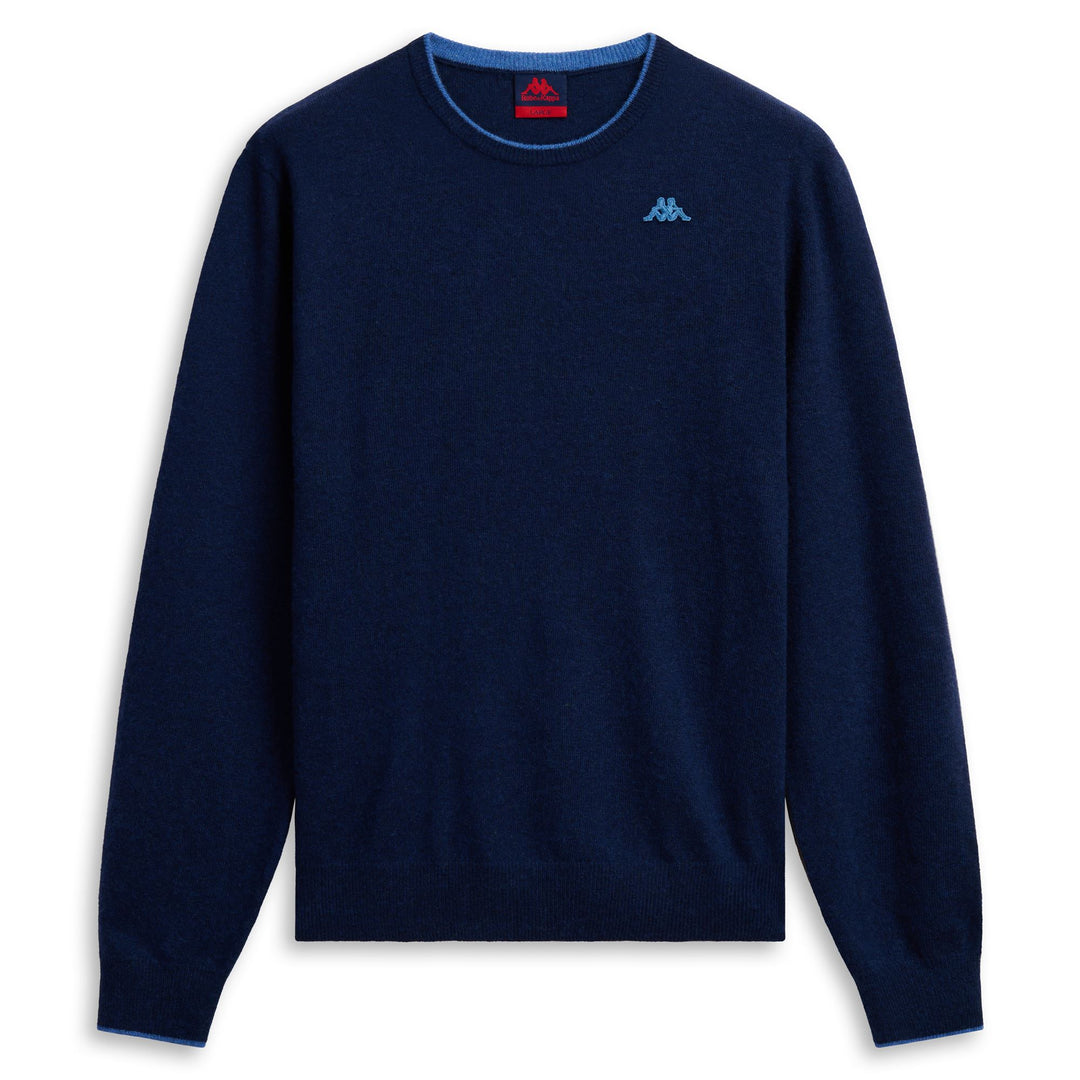 Royal blue Men's Slim Fit Knit Pullover with Stripes 01