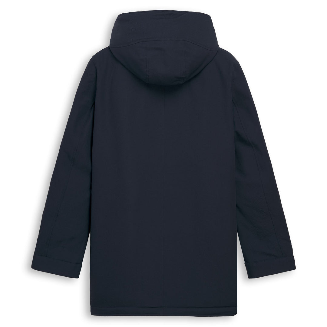 Parka matelassée bleue pour homme, longueur 3/4, en tissu technique main
