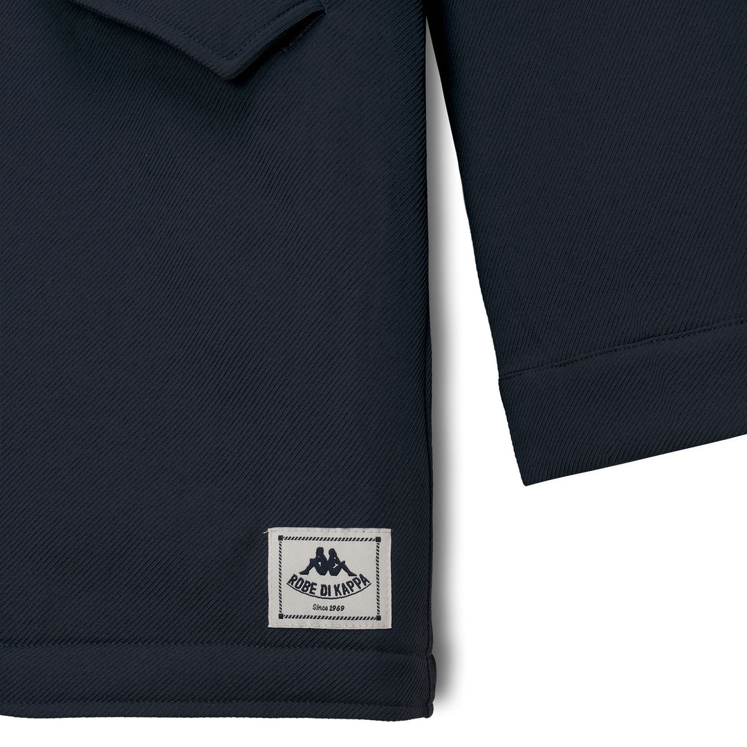 Parka matelassée bleue pour homme, longueur 3/4, en tissu technique main