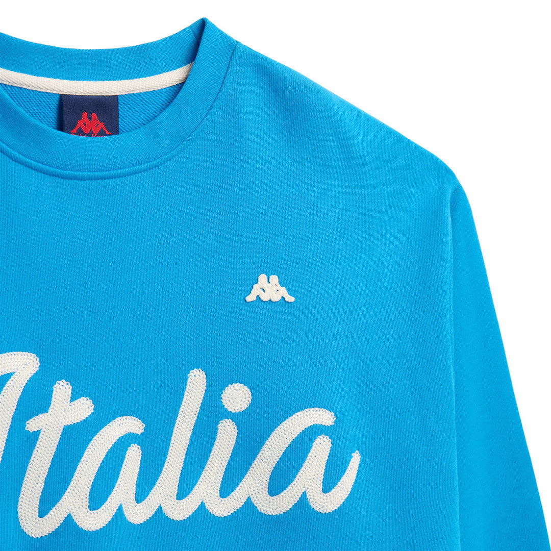 Pull en coton bleu pour homme, coupe classique décontractée main