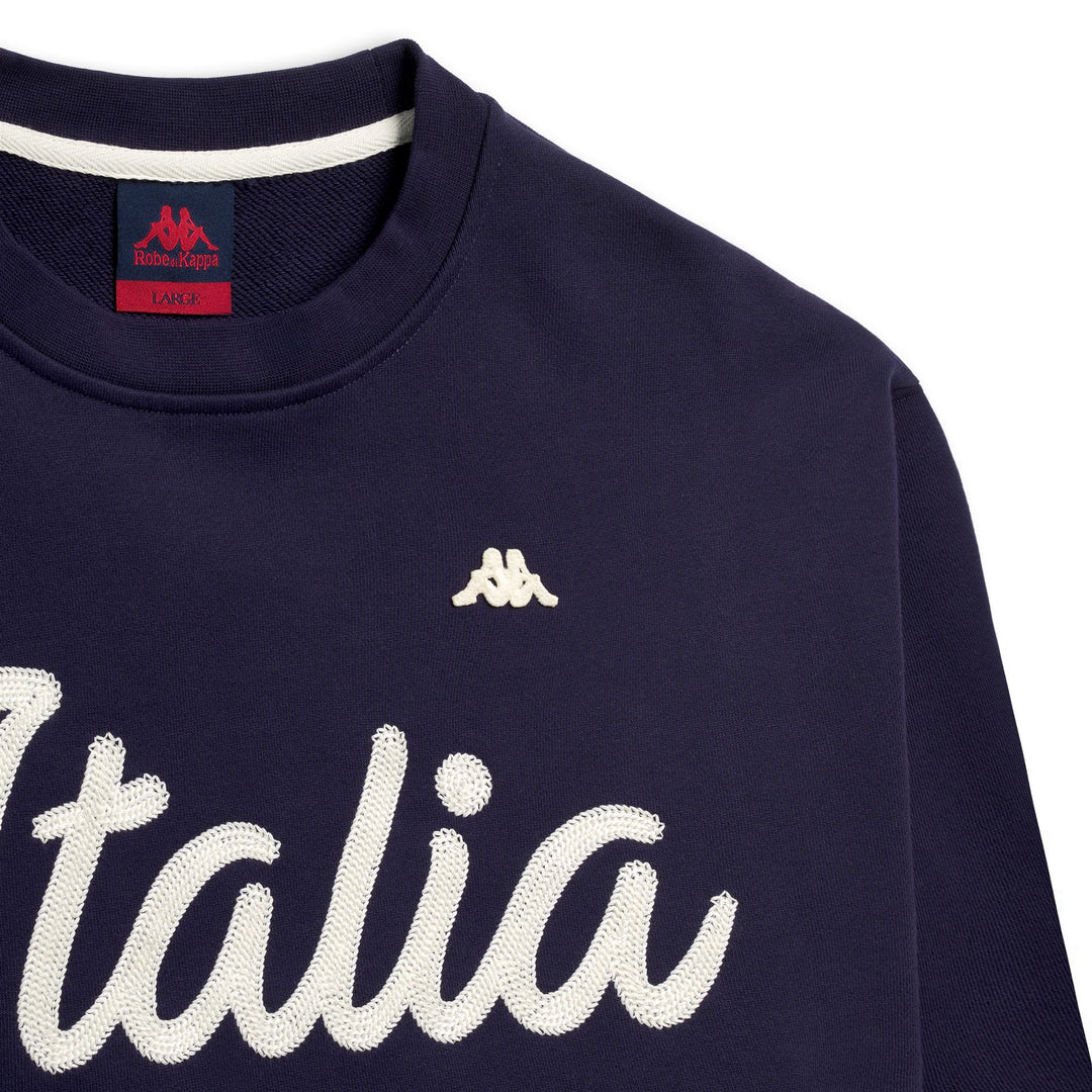 Maglione casual da uomo in cotone blu con vestibilità regolare main