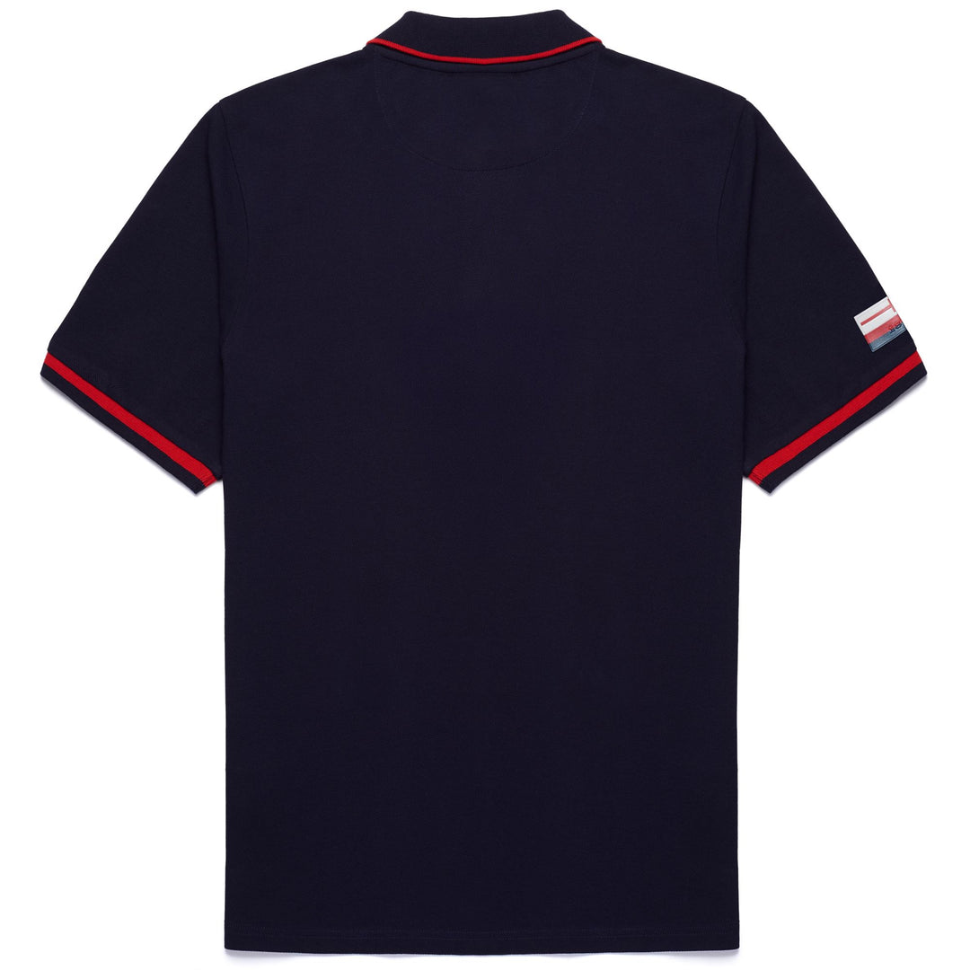 Polo bleu en coton pour homme, coupe ajustée, à usage fonctionnel main