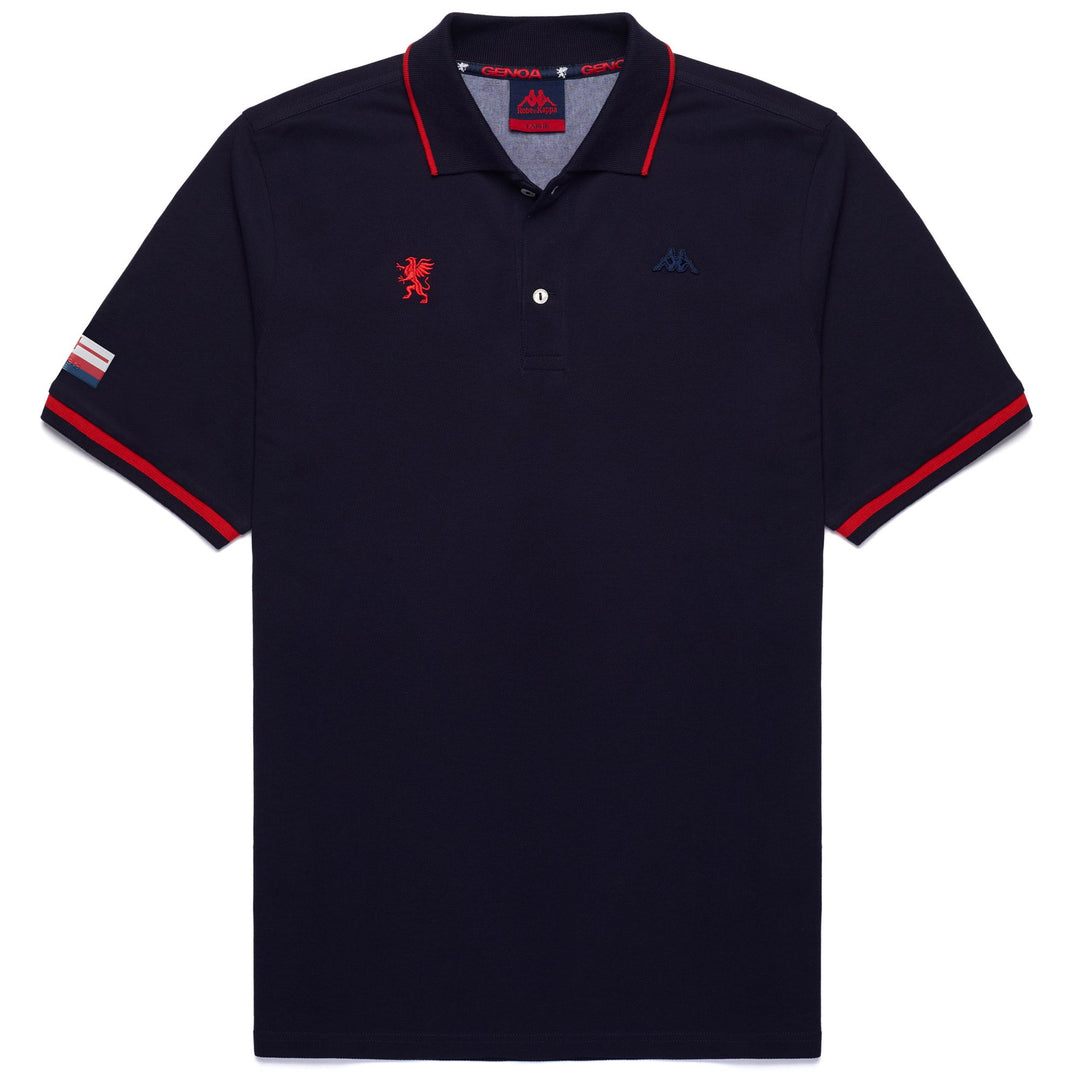 Polo bleu en coton pour homme, coupe ajustée, à usage fonctionnel main
