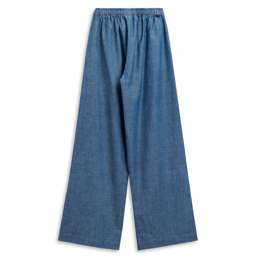 Light Blue Women's Regular Fit Casual Chambray Sport Trousers 02