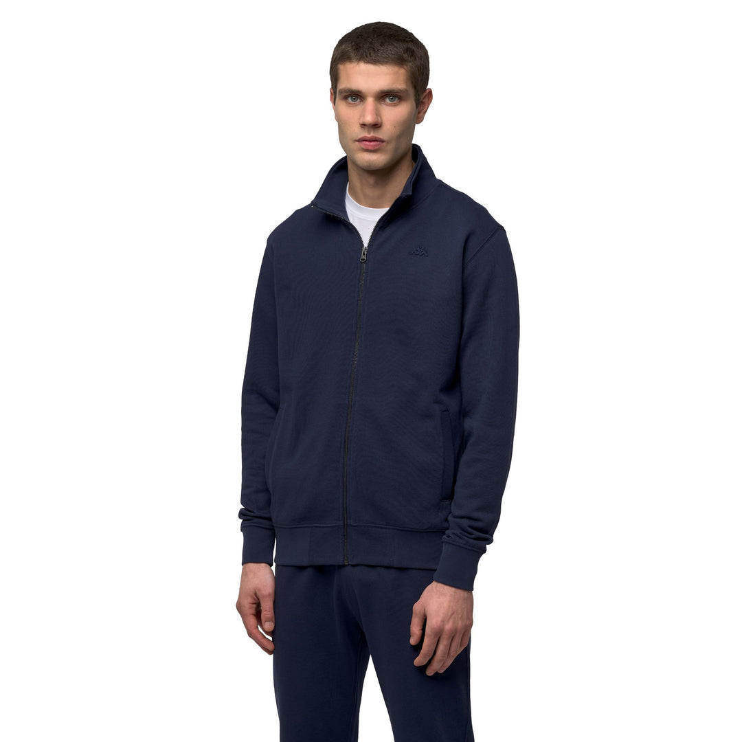 Sweat à capuche zippé en polaire bleu pour homme, coupe classique décontractée 01