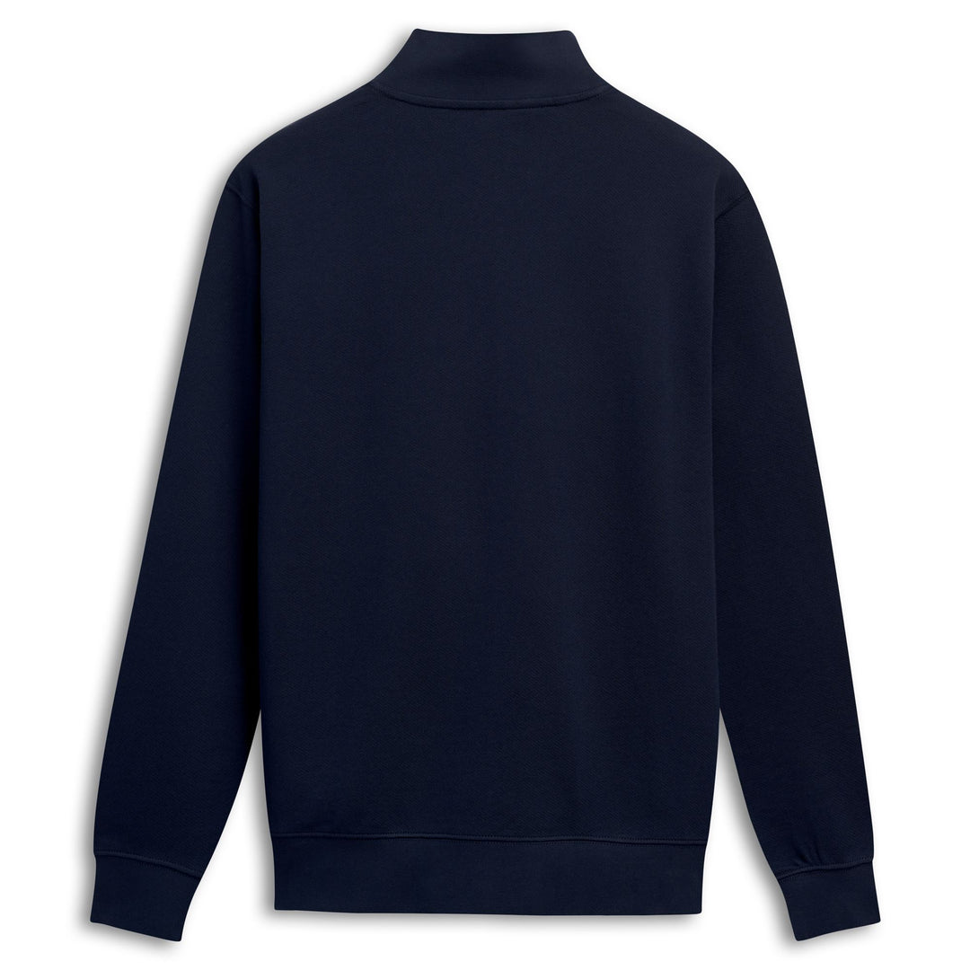 Sudadera con capucha de algodón azul de corte regular y cremallera para hombre main