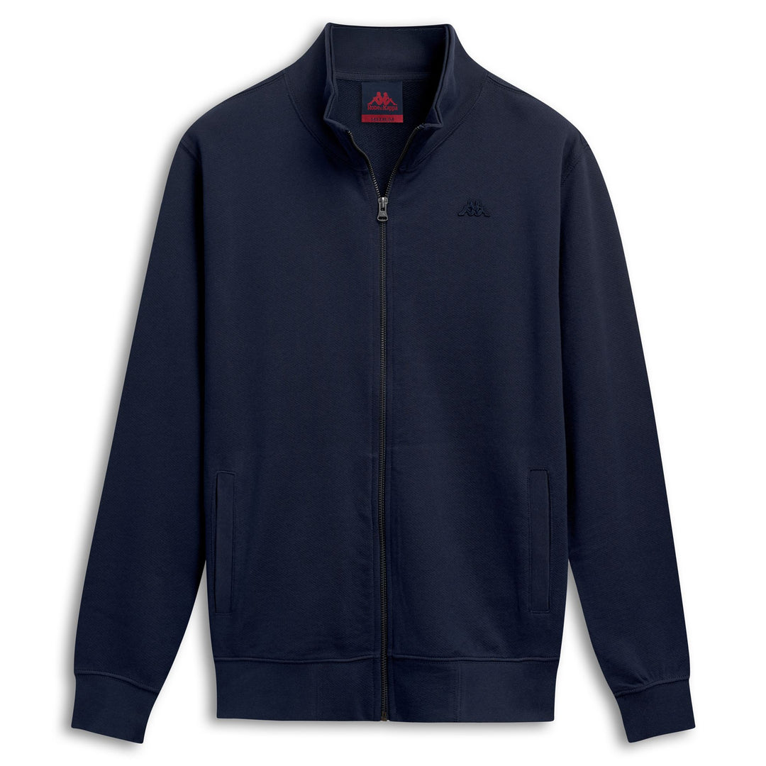 Felpa con cappuccio e zip in cotone blu da uomo vestibilità regolare 01