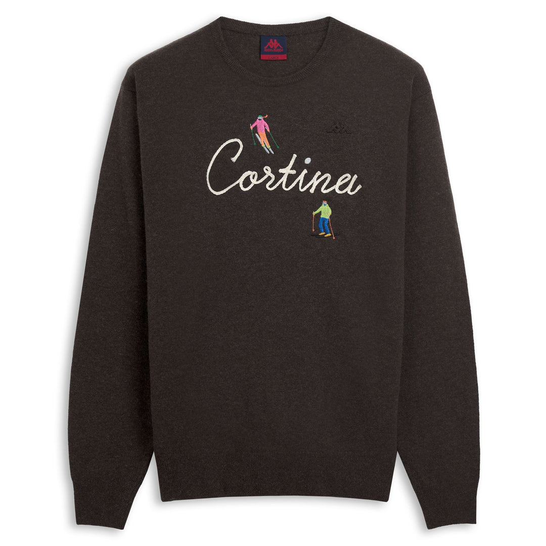 Maglione in lana marrone da uomo dalla vestibilità classica 01