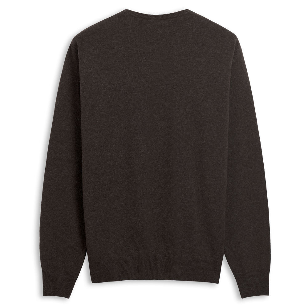 Maglione in lana marrone da uomo dalla vestibilità classica 02