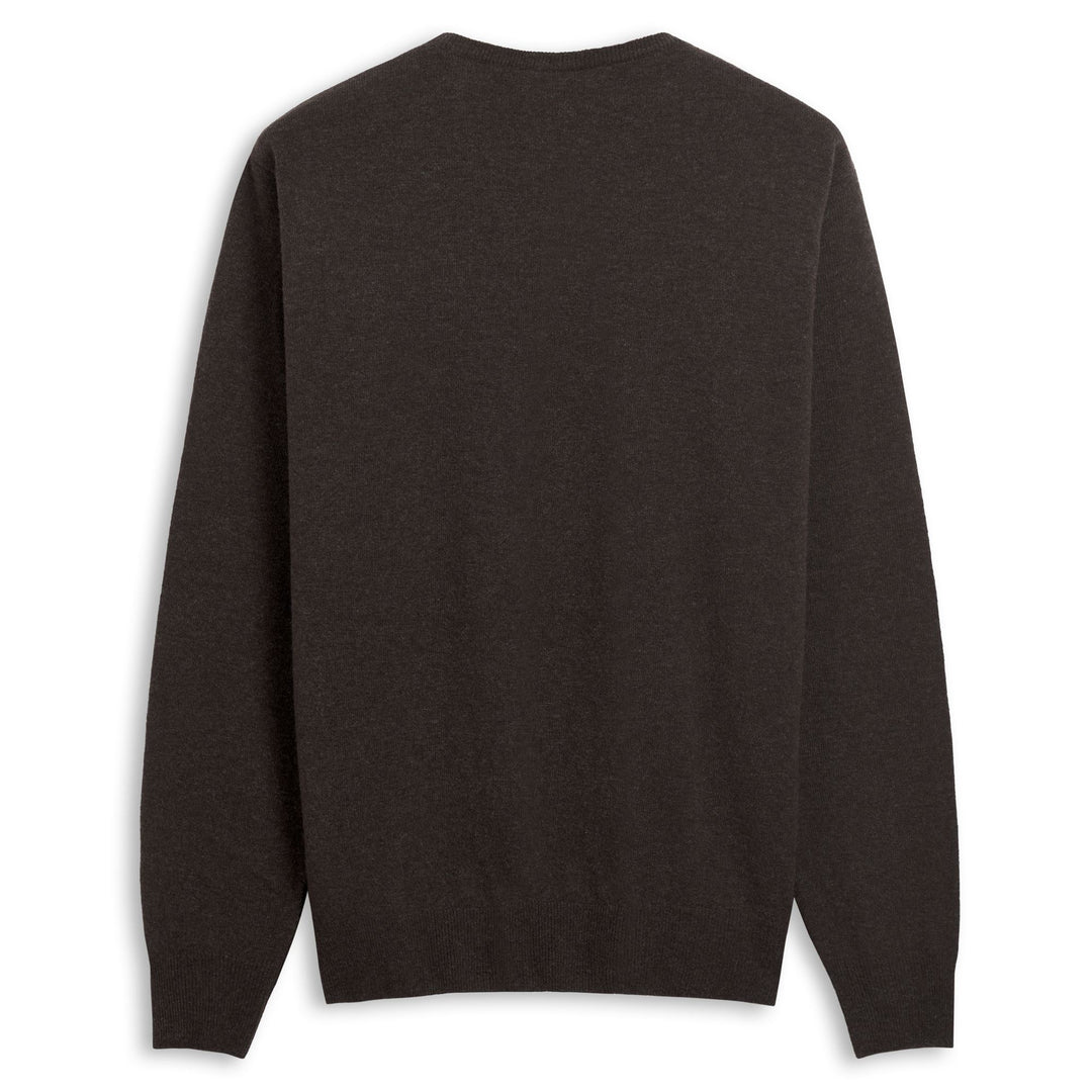 Maglione in lana marrone da uomo dalla vestibilità classica main