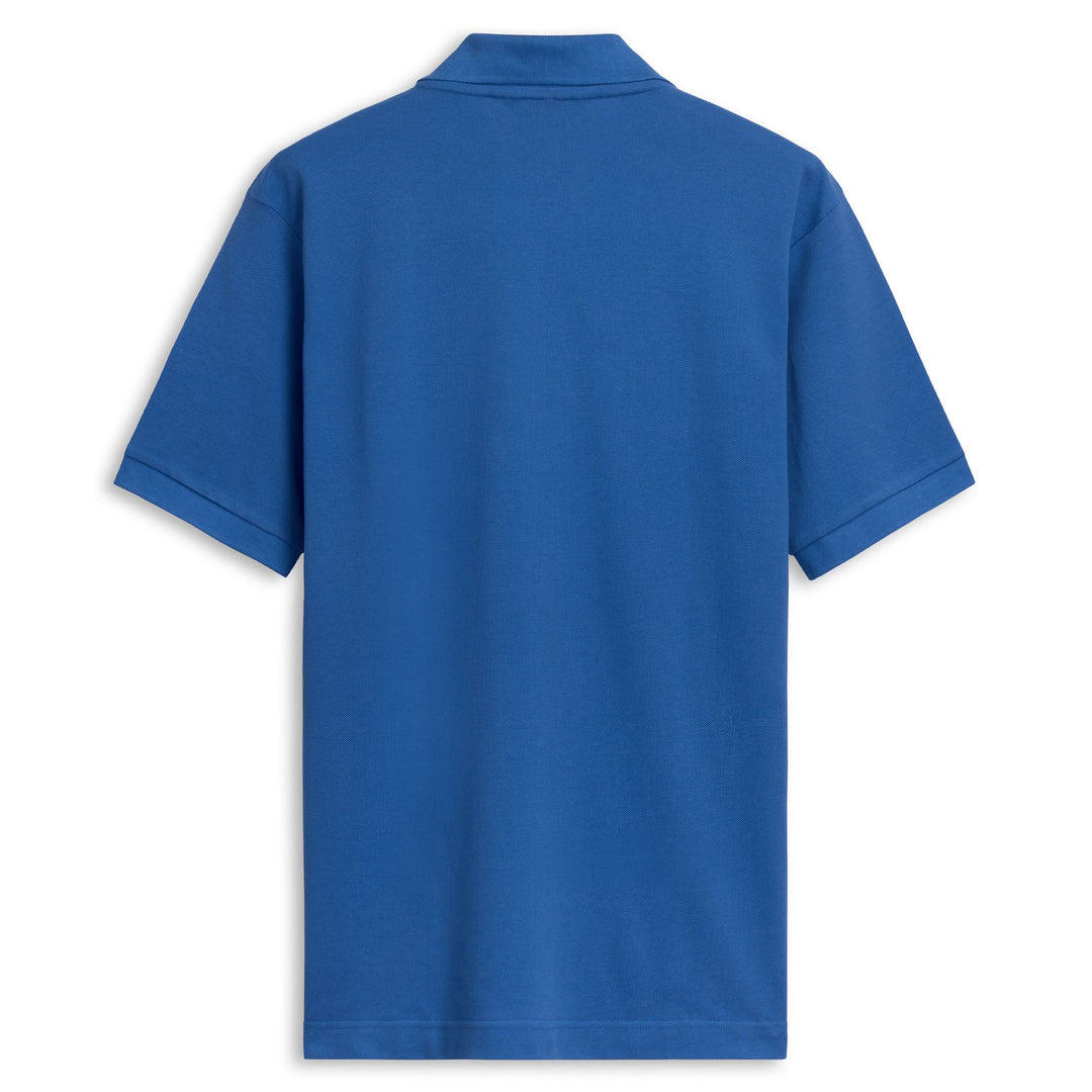 Polo en coton bleu pour homme, coupe classique décontractée main