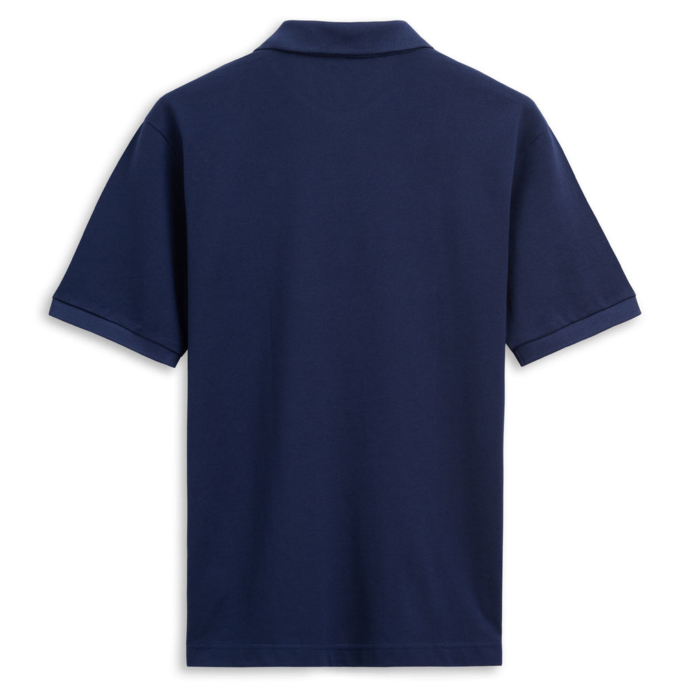 Polo de algodón azul de corte clásico para hombre 02
