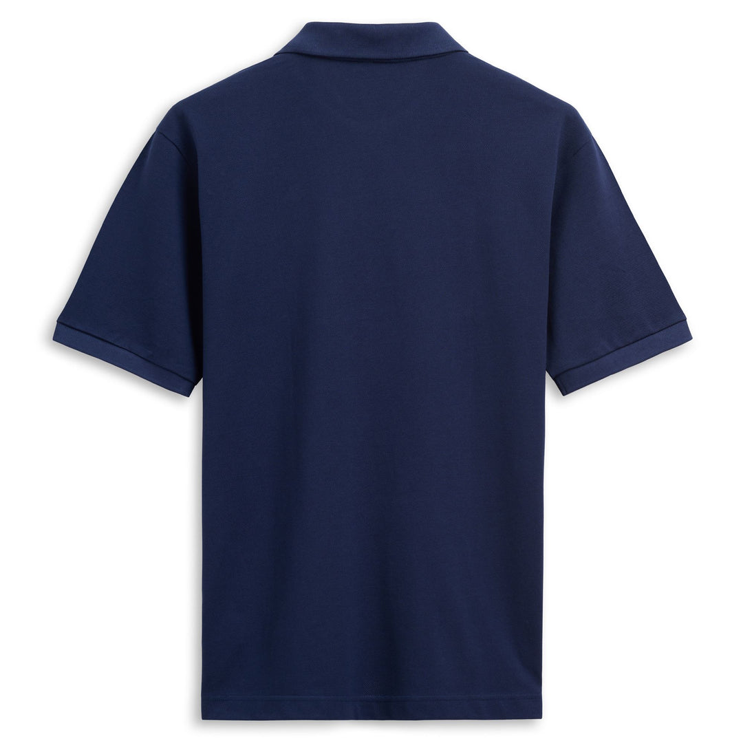 Polo bleu en coton coupe classique pour homme main