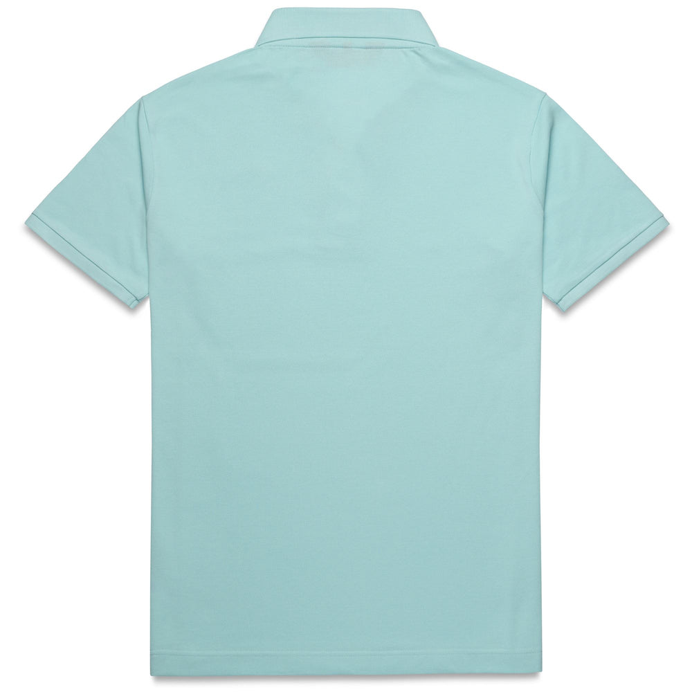 Light Blue Men's Classic Cotton Polo Shirt with Nacre Buttons 02