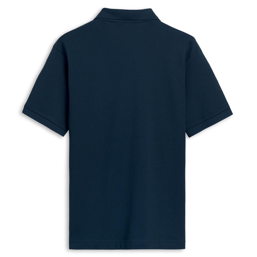 Polo bleu en coton coupe classique pour homme main