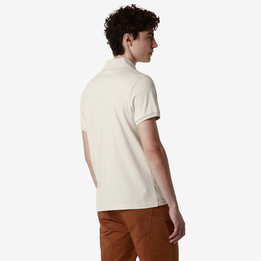 Beige Grey Men's Classic Cotton Polo Shirt with Short Sleeves main