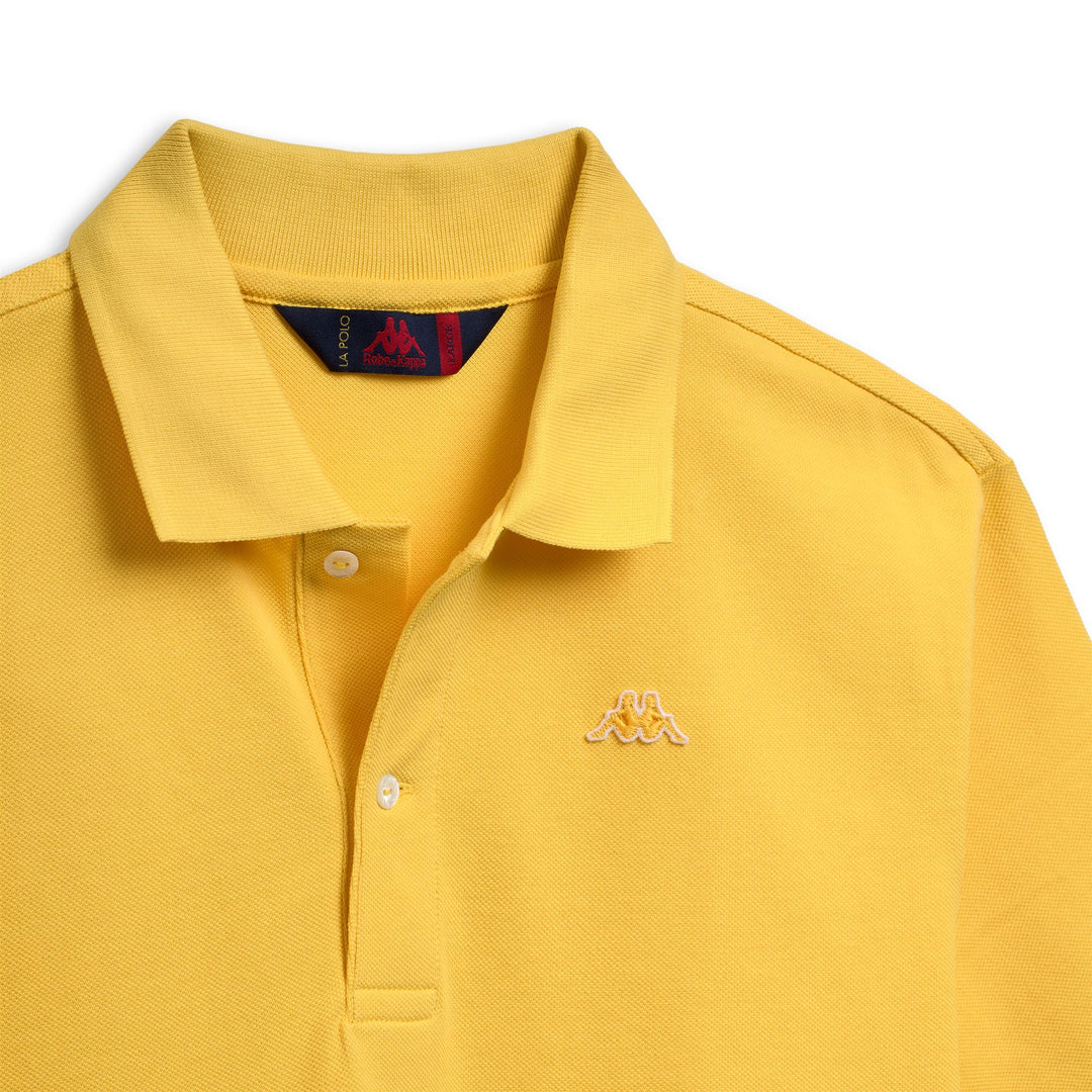 Polo jaune en coton coupe classique pour homme main