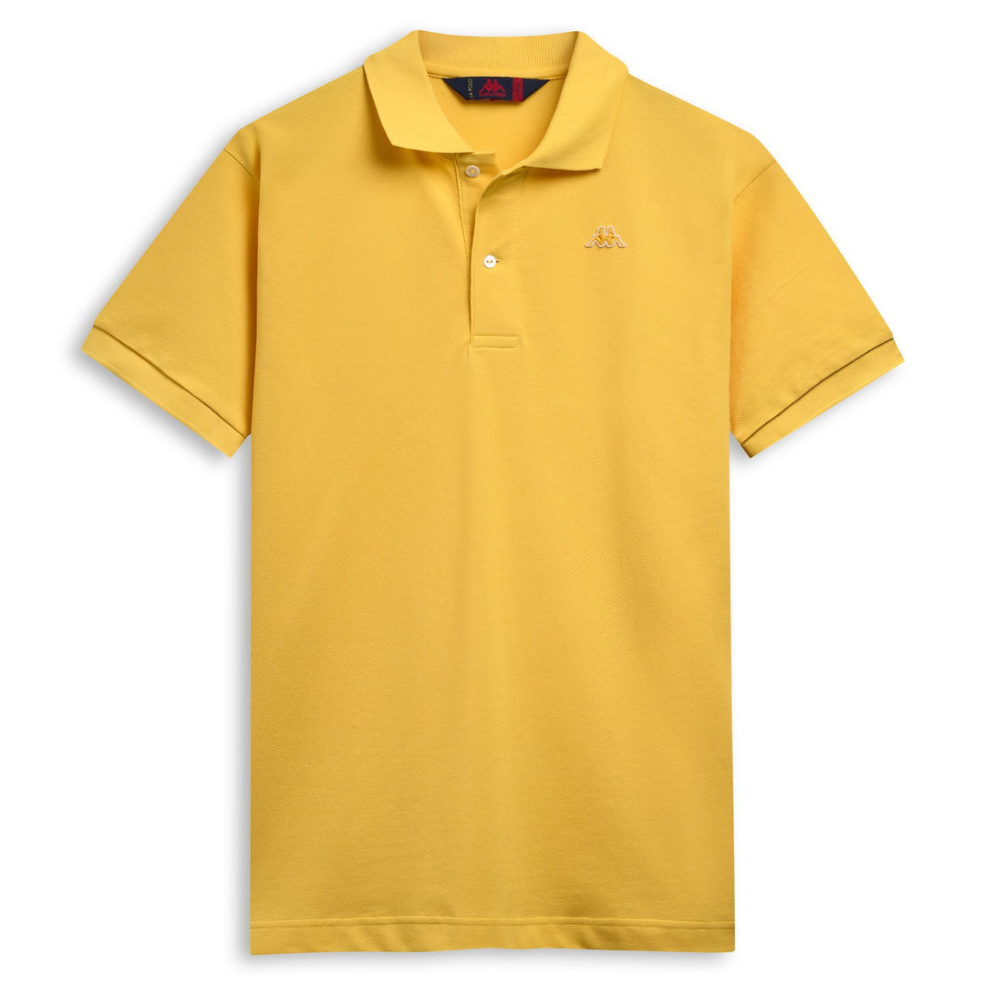 Polo de algodón clásico amarillo para hombre 01