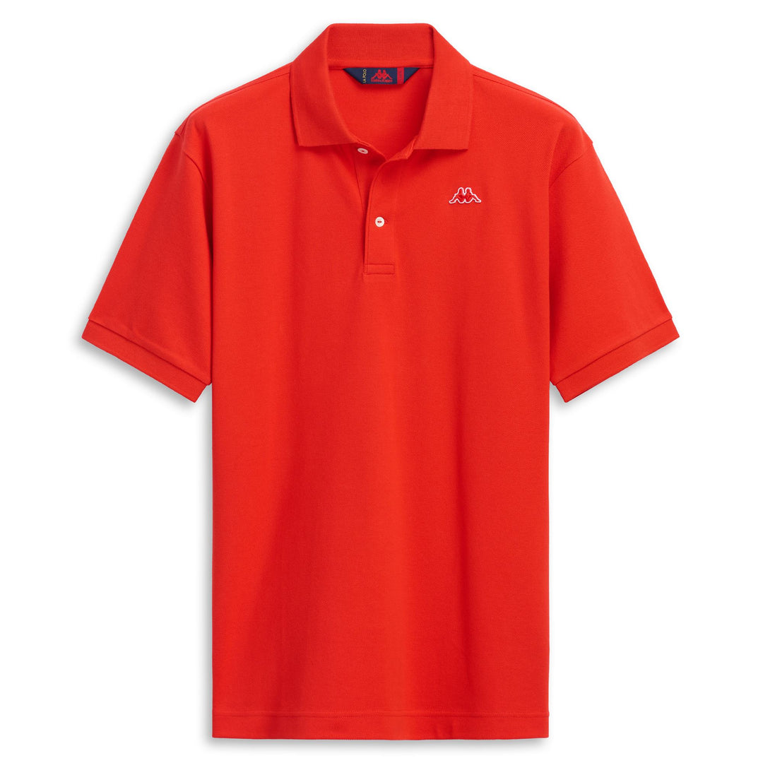 Polo rouge en coton coupe classique pour homme main
