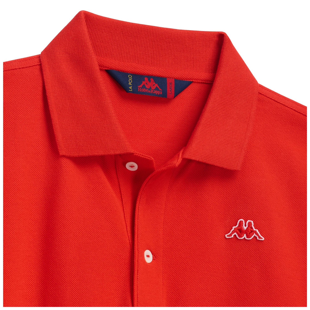 Polo rouge en coton coupe classique pour homme main