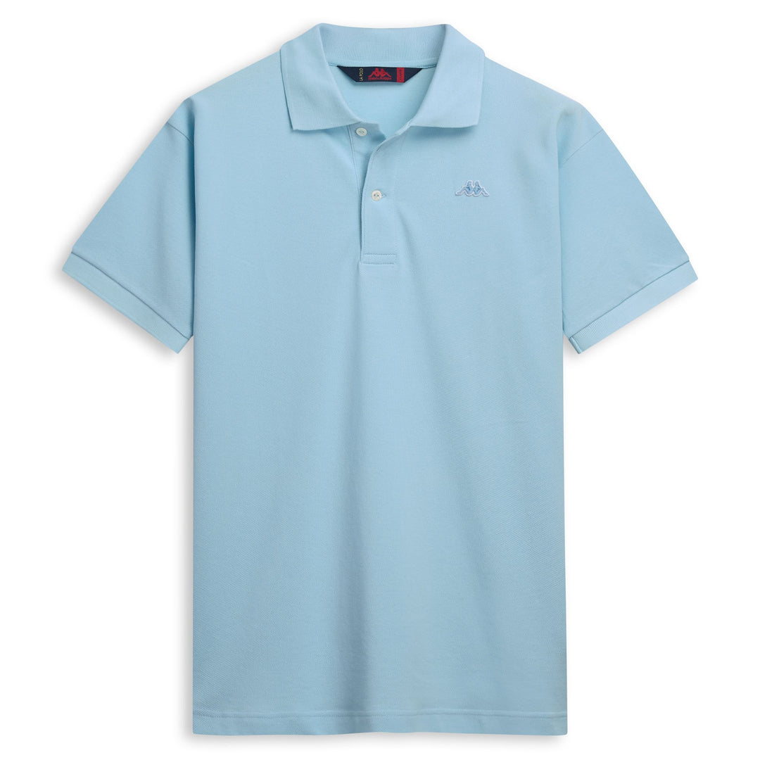 Polo bleu en coton coupe classique pour homme 01