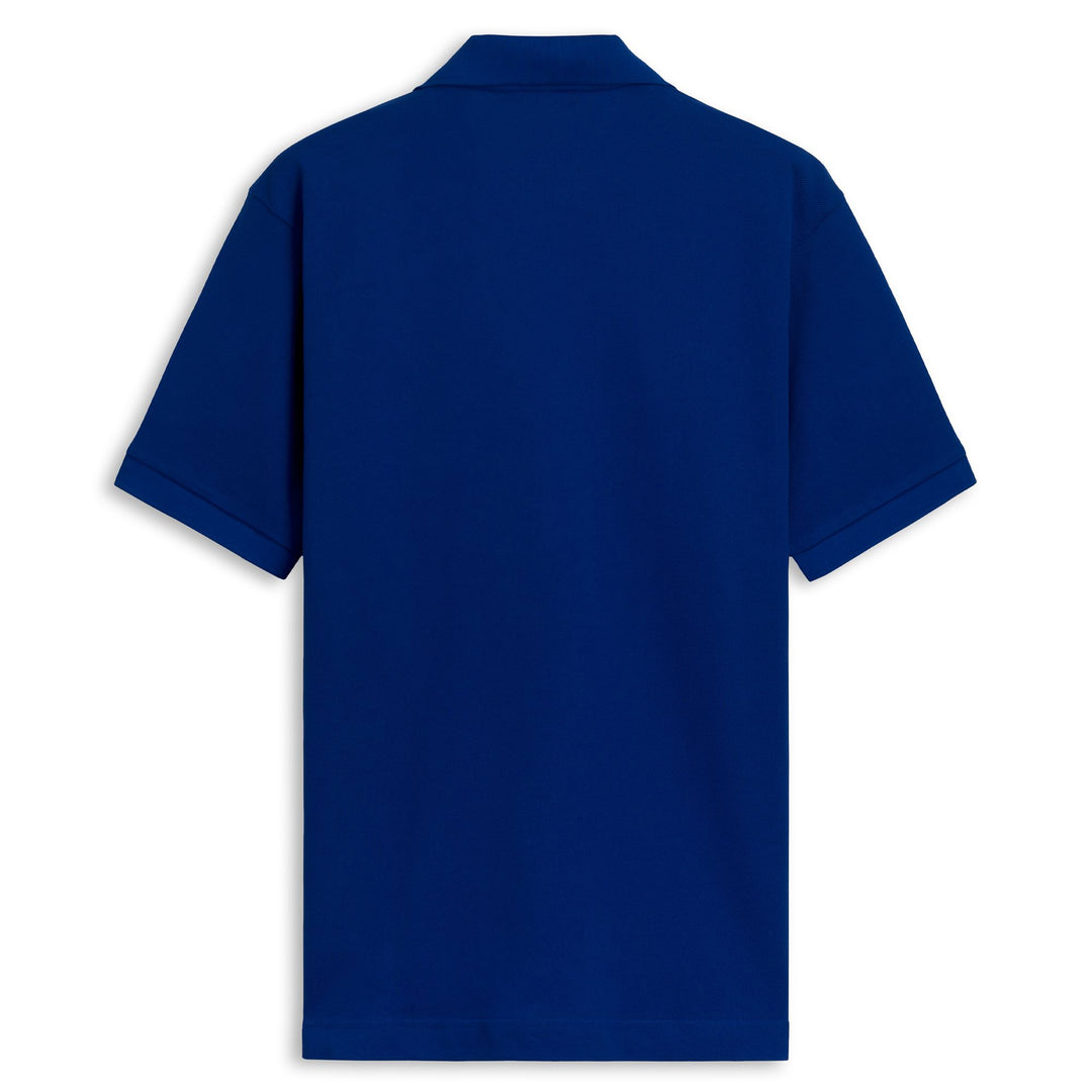 Polo bleu en coton coupe classique pour homme main