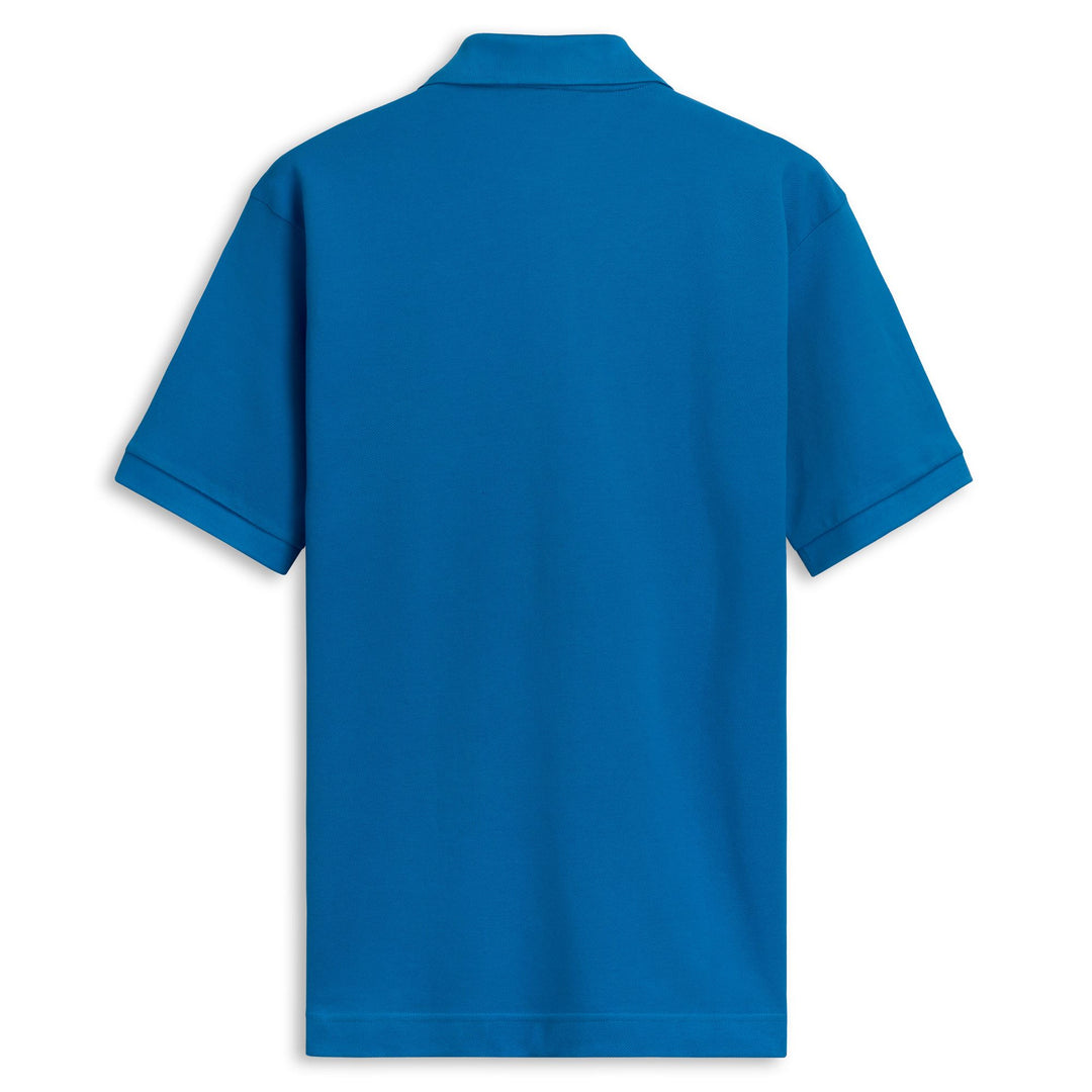 Polo bleu en coton coupe classique pour homme main