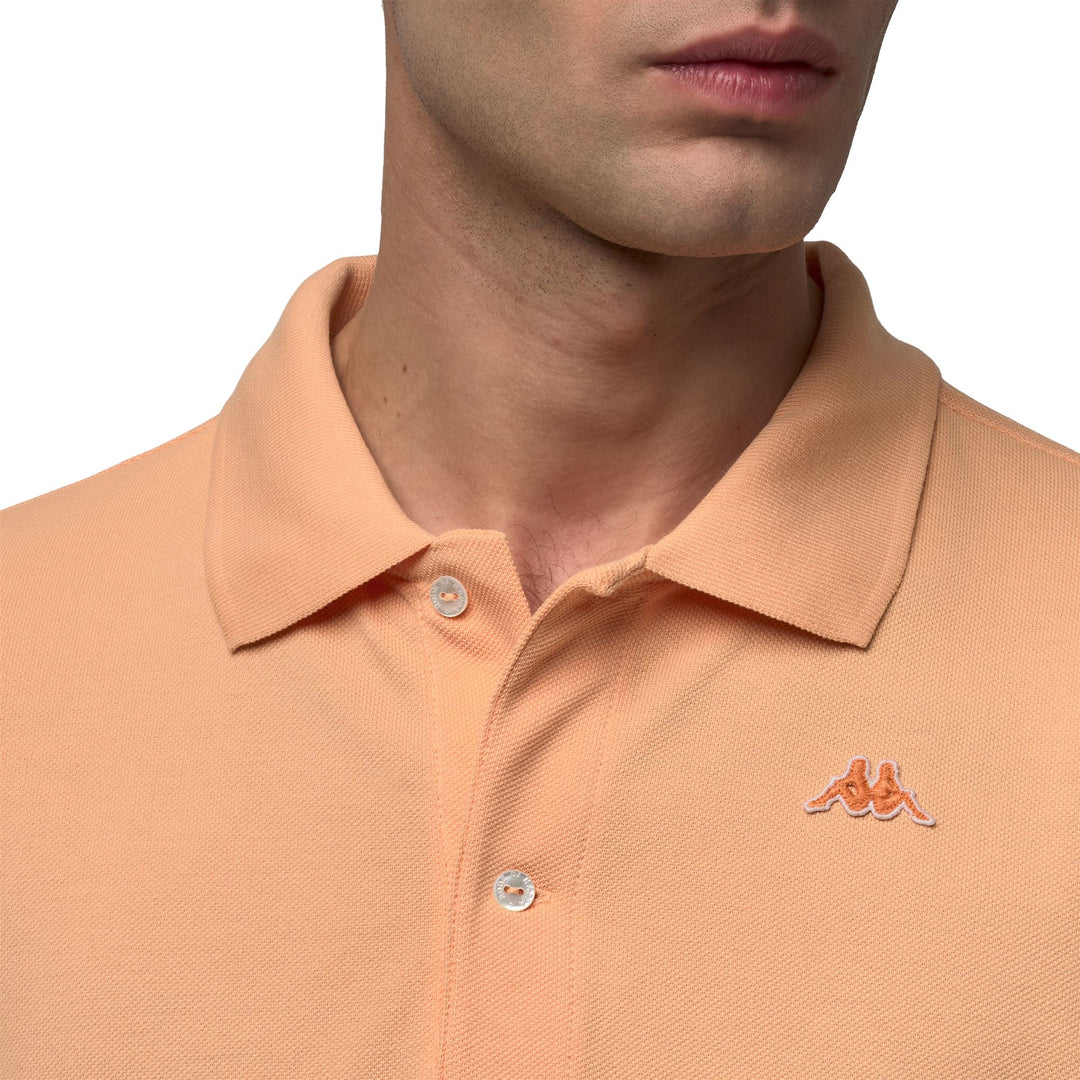 Polo orange en coton coupe classique pour homme main