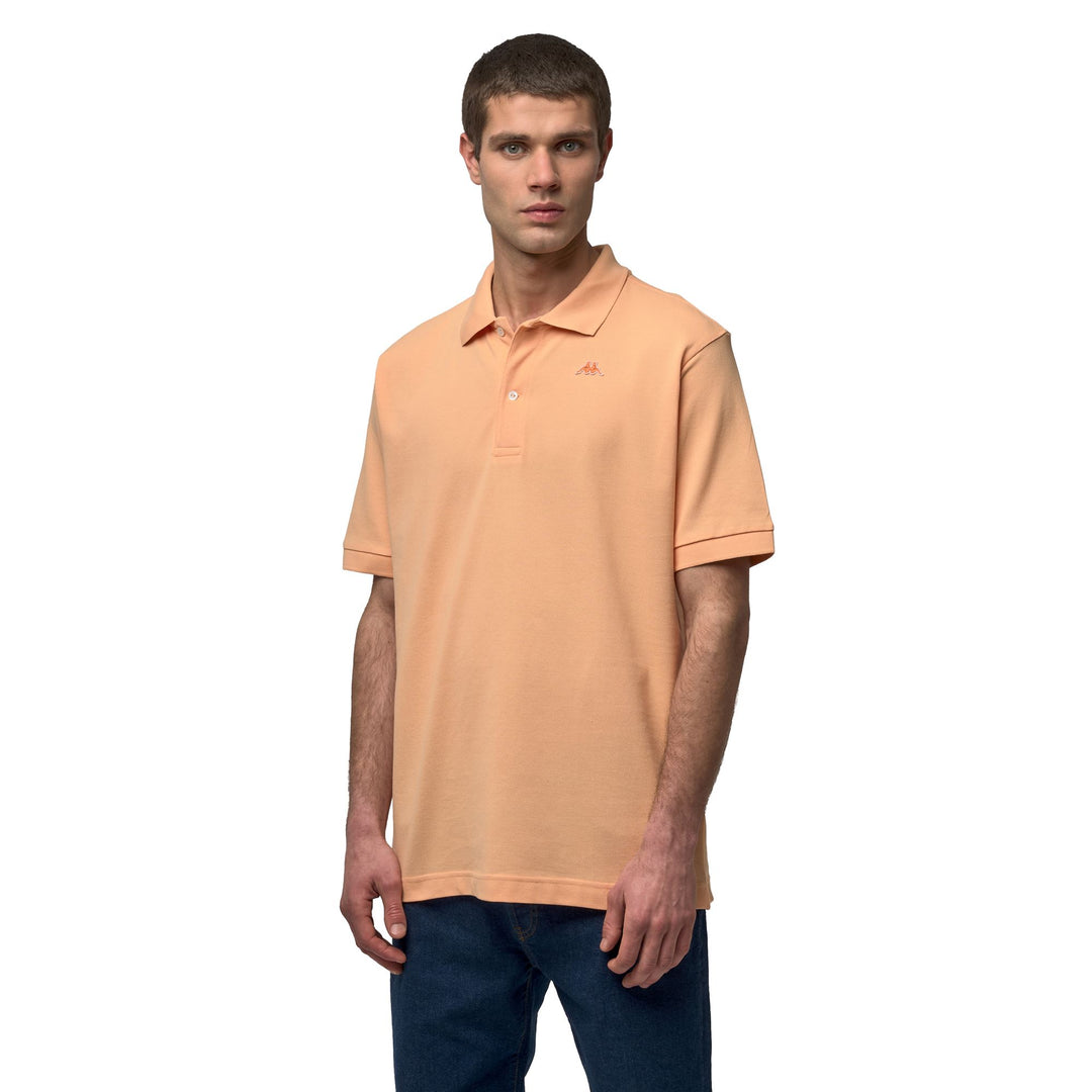 Polo orange en coton coupe classique pour homme main