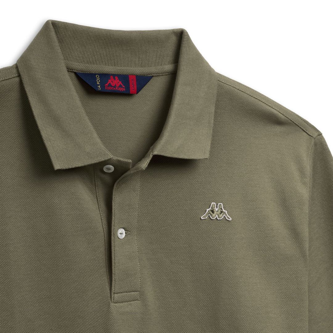 Polo en coton vert pour homme, coupe classique main