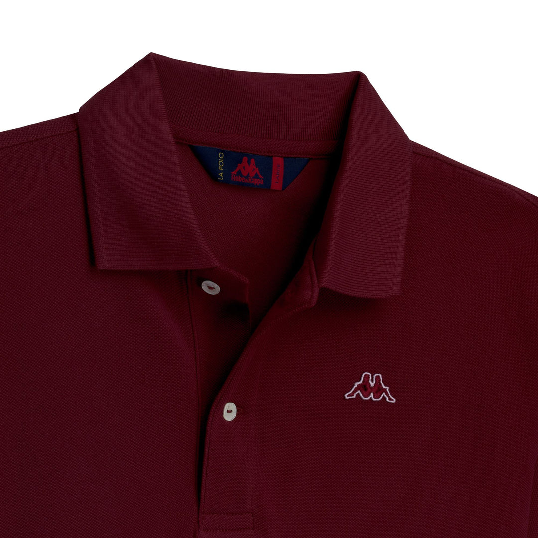Polo rouge en coton coupe classique pour homme main