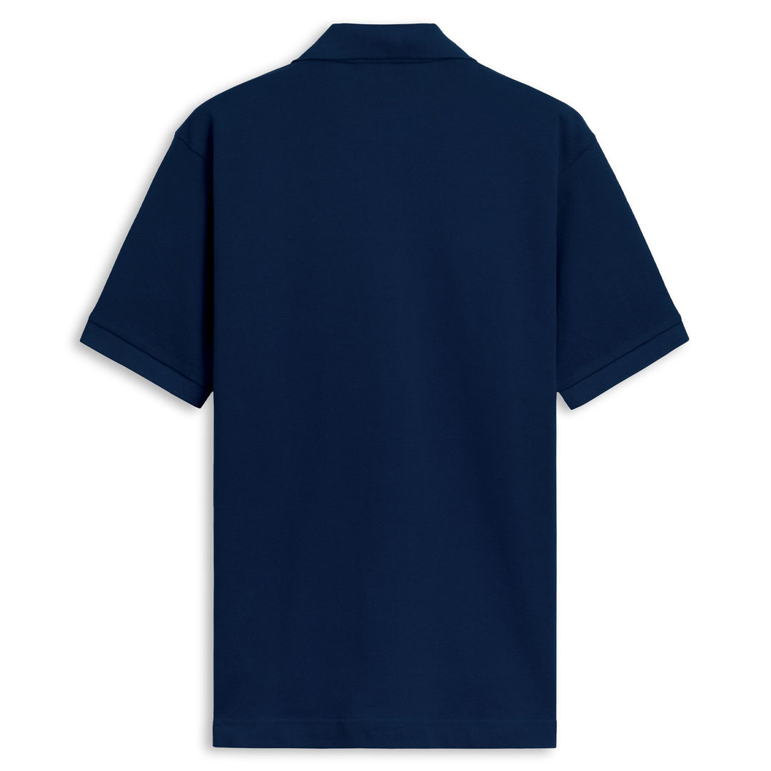 Polo bleu en coton coupe classique pour homme main