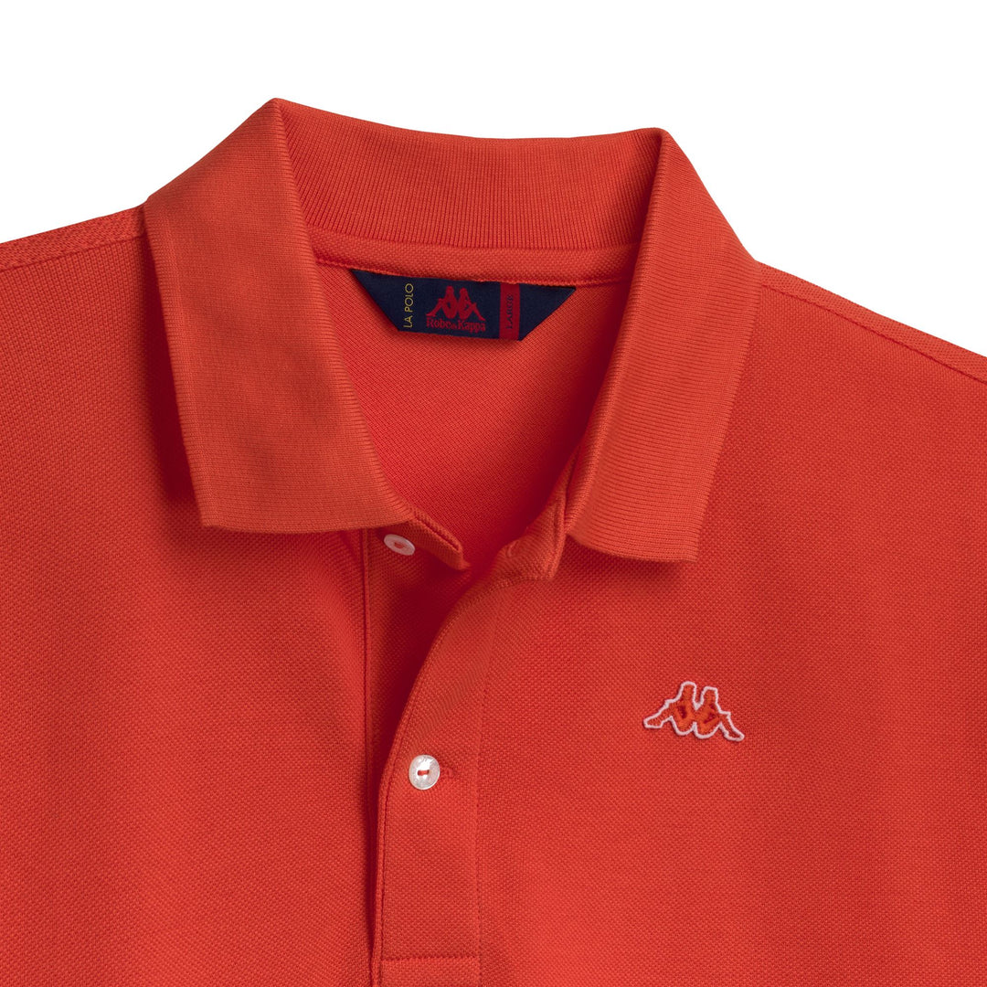 Polo orange en coton coupe classique pour homme main