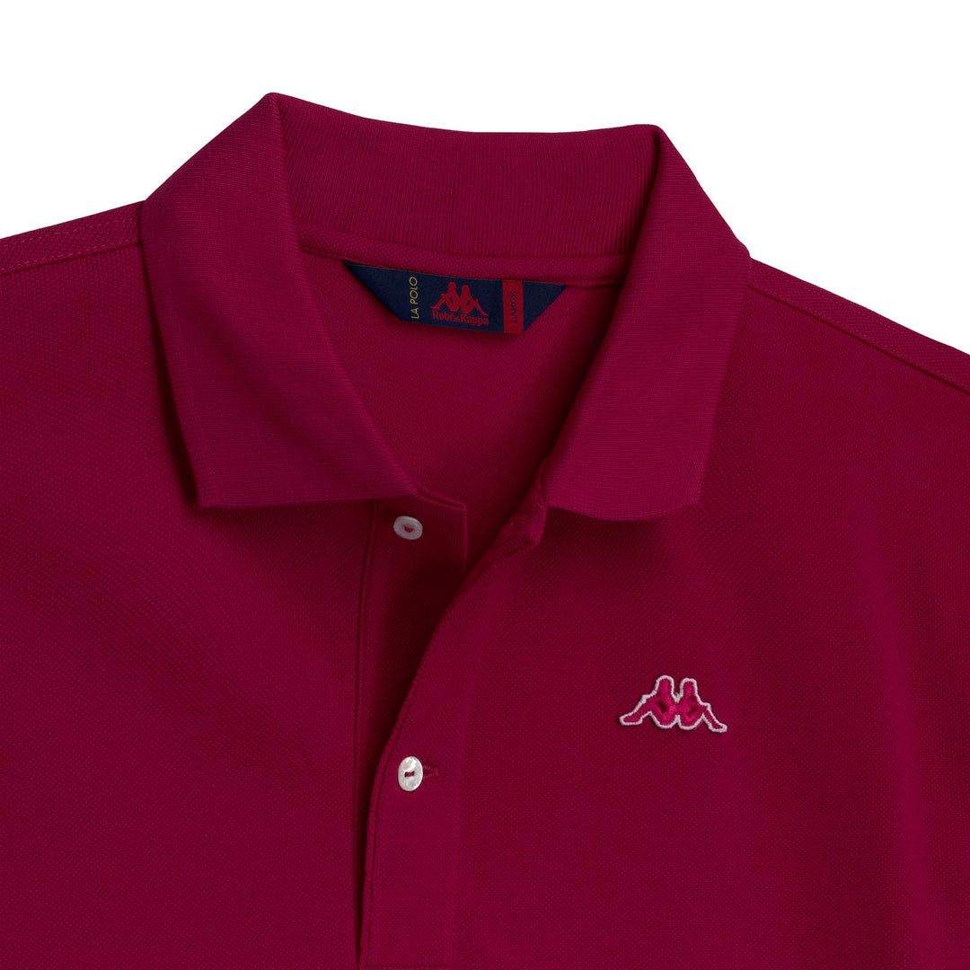 Polo rouge en coton coupe classique pour homme main