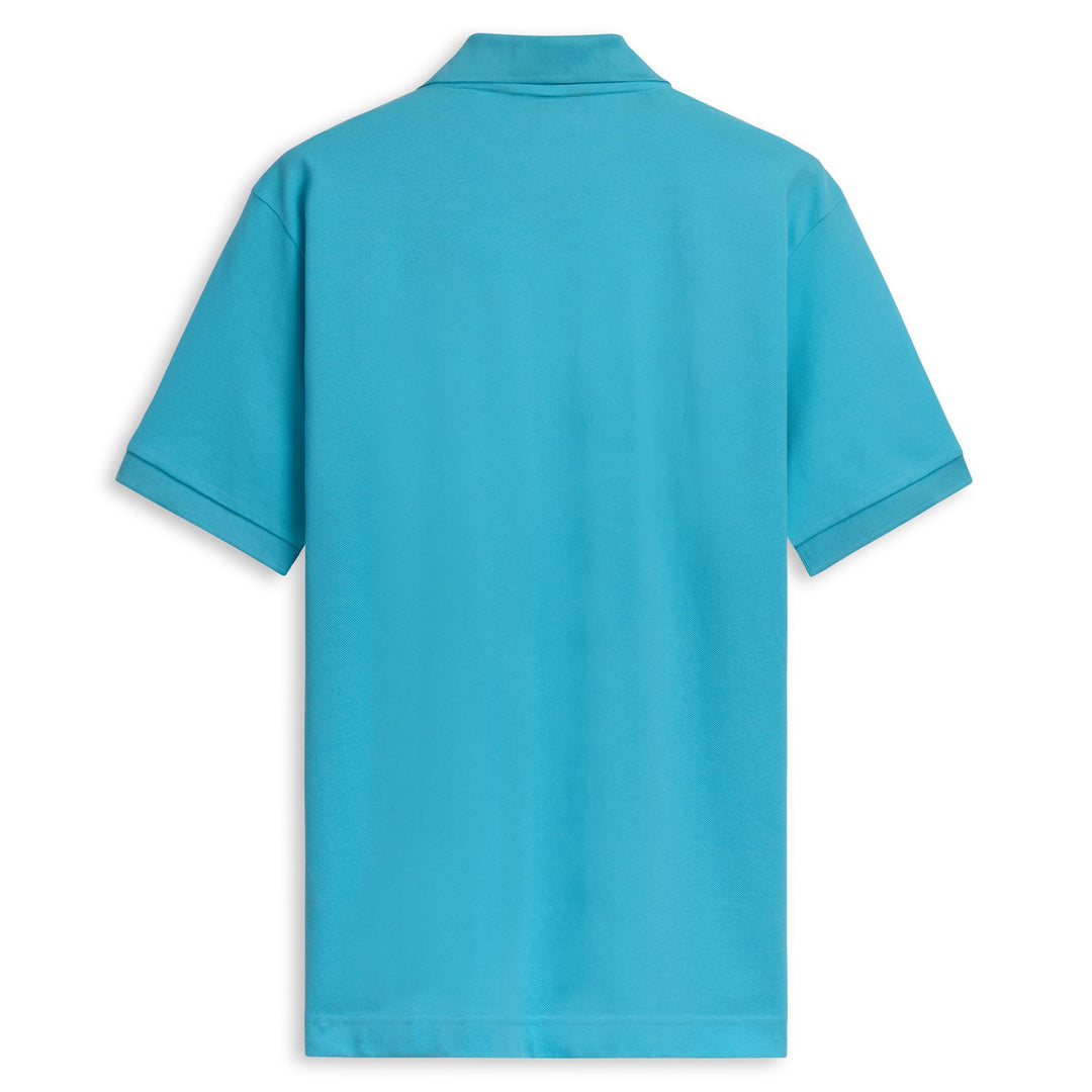Polo bleu en coton coupe classique pour homme main