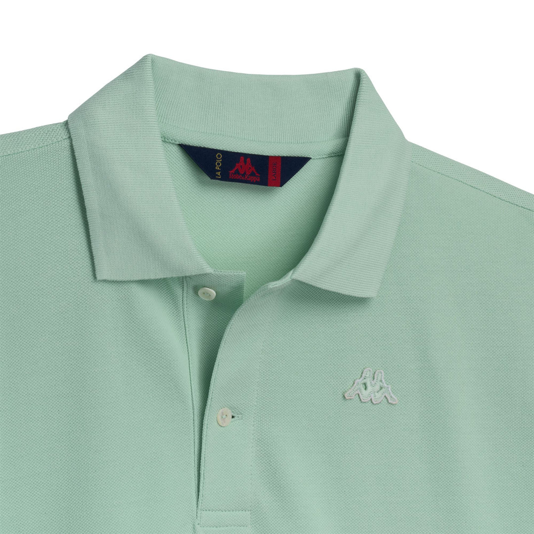 Polo en coton vert pour homme, coupe classique main