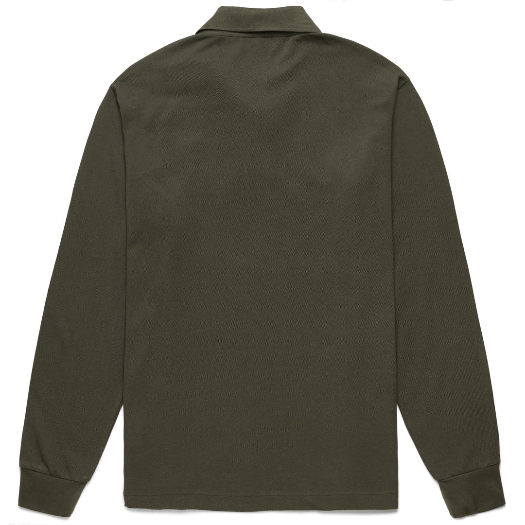 Polo en coton à manches longues, coupe classique, pour homme, vert main