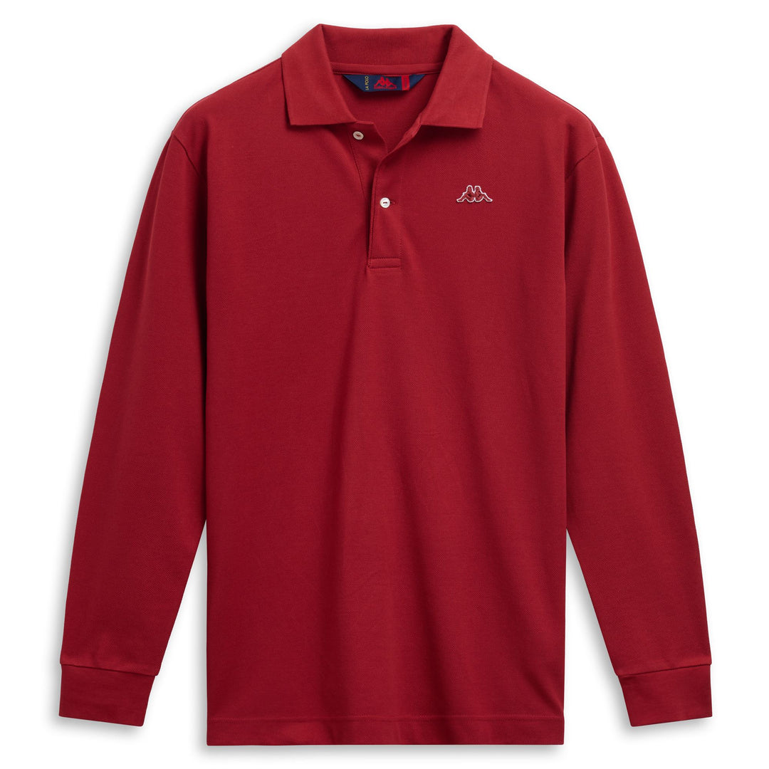 Brown Men's Classic Fit Cotton Polo with Long Sleeves 01