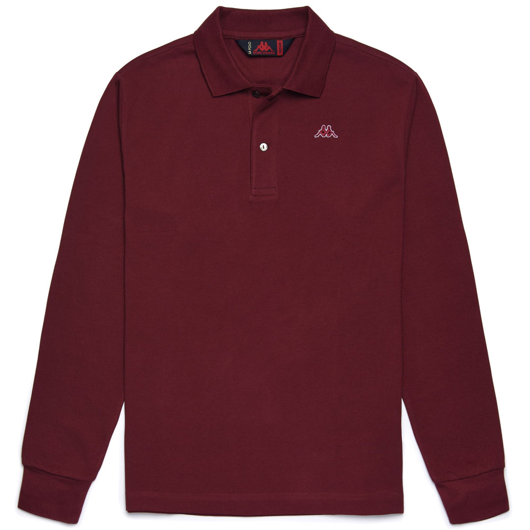 Men's Red Classic Fit Long Sleeve Cotton Polo Shirt 01