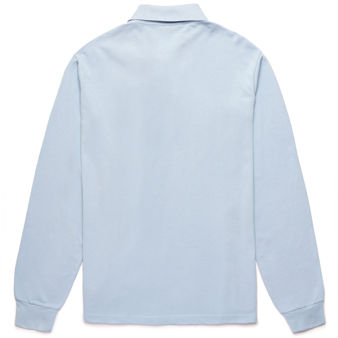 Polo clásico de hombre en algodón azul con mangas largas main