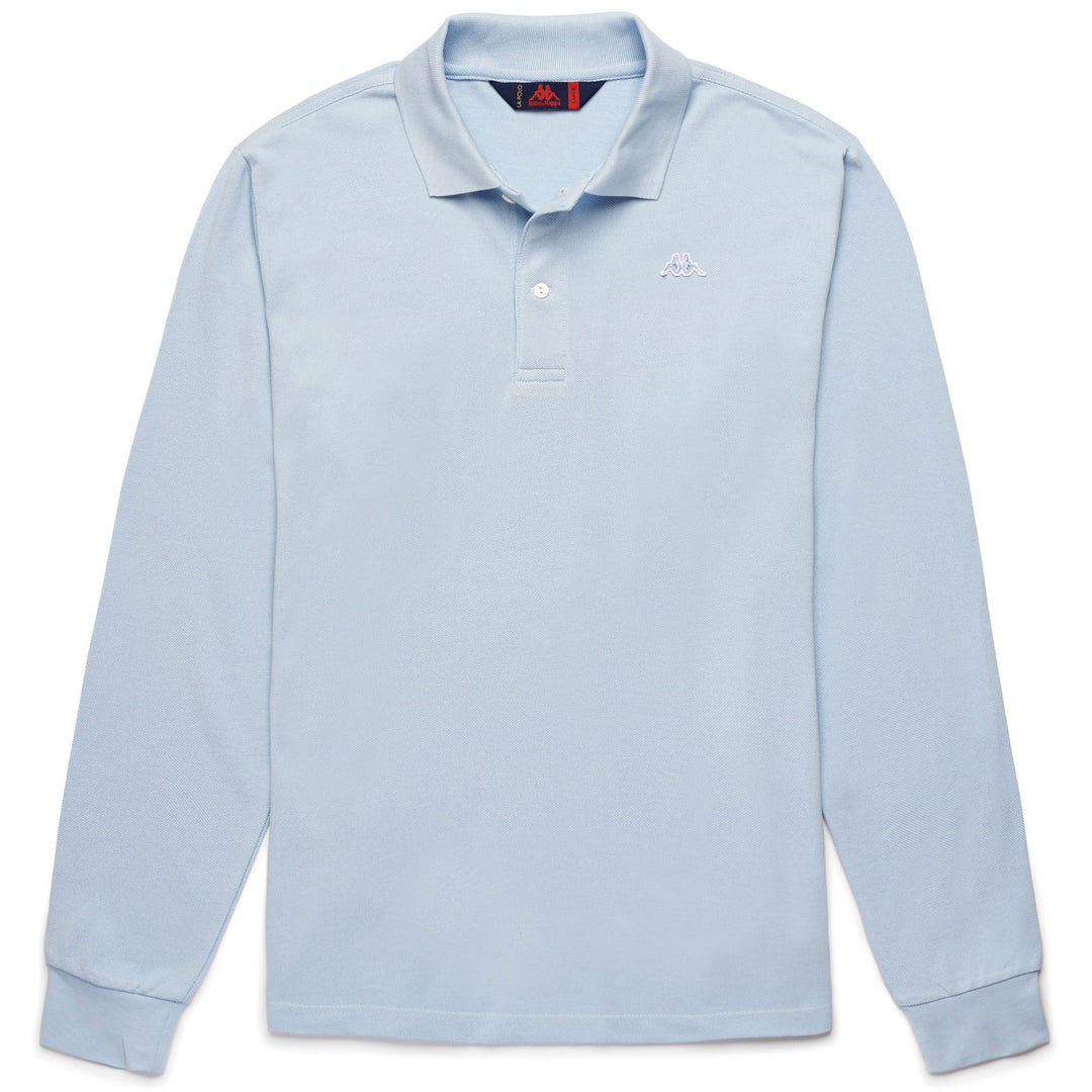 Blue Men's Classic Cotton Polo Shirt with Long Sleeves 01