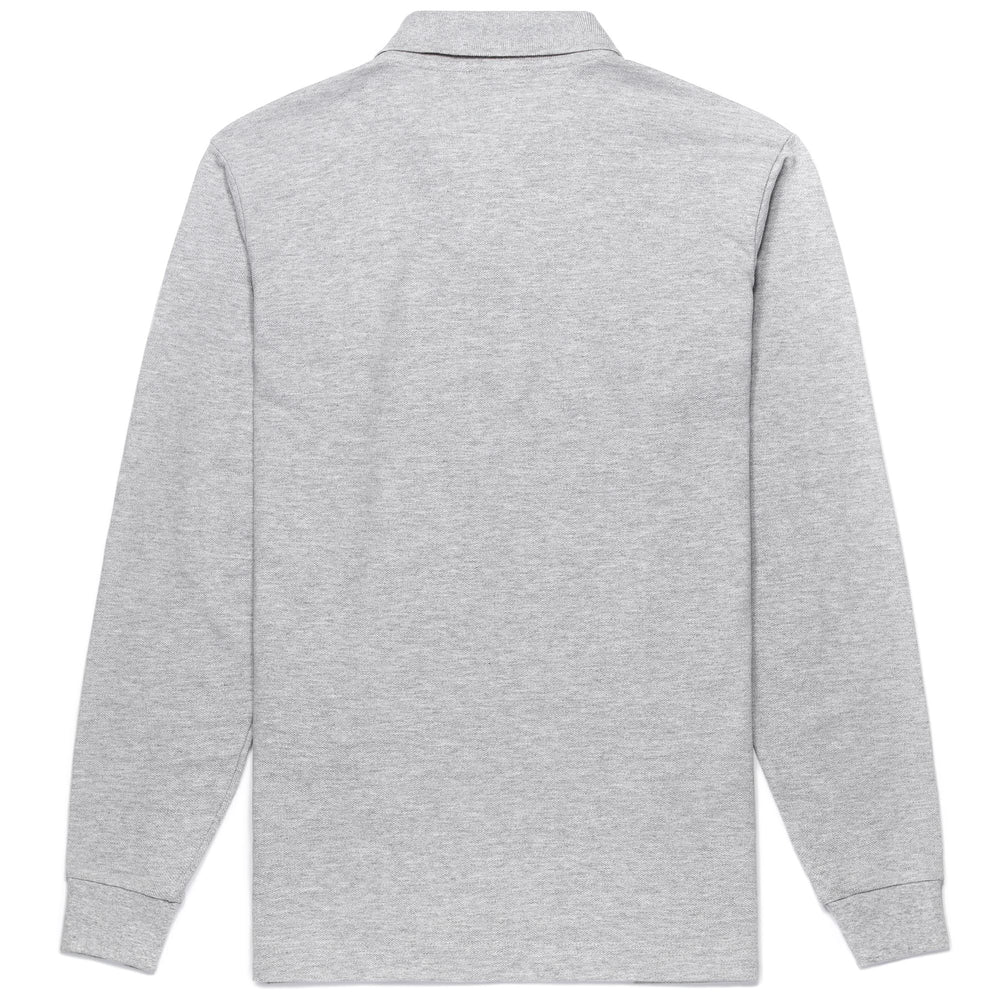 Polo gris à manches longues en coton, coupe classique, pour homme 02